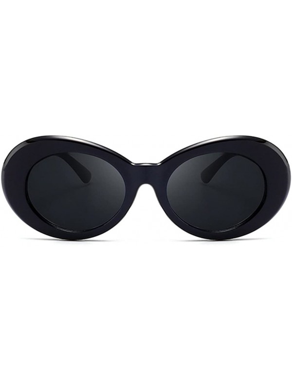 Goggle Vintage Oval Sunglasses Women Men Kurt Cobain Pop Hippie Sunglasses - Black - CH18T7MNAZ8 $12.19