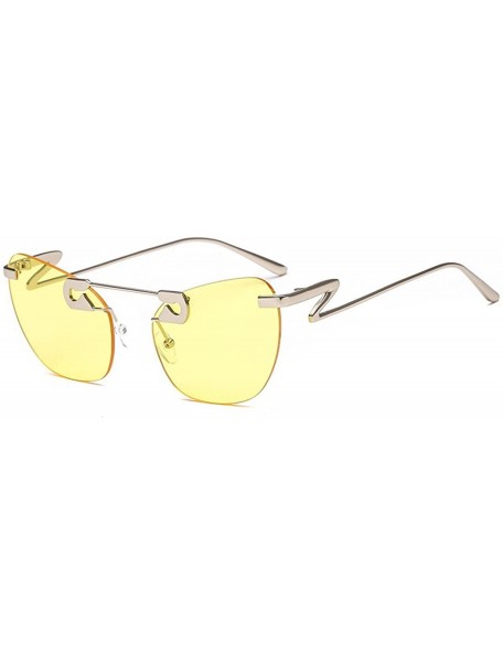 Butterfly Sunglasses Ocean Cat Eye Sunglasses Metal Eyeglasses - Yellow Color - CC18DRWS2MN $17.82