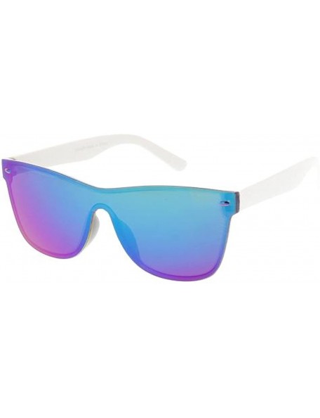 Wayfarer Kids Size Minimal Urban Modern"Way-2-Far" Flat Lens Future Retro Sunglasses - White - C918GY952AO $12.67