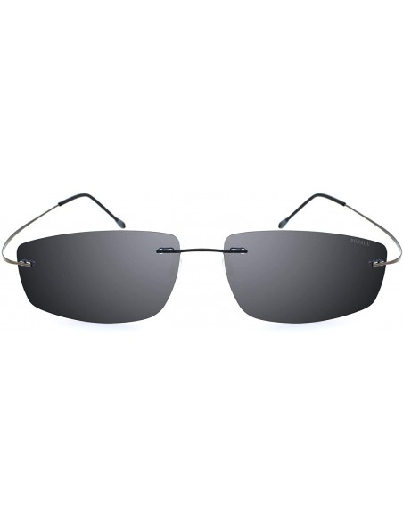 Rimless Ultra-light Titanium Rimless Polarized Aviator Sunglasses for Men (Driving Outdoor Special) - CB18MHO22DC $12.21