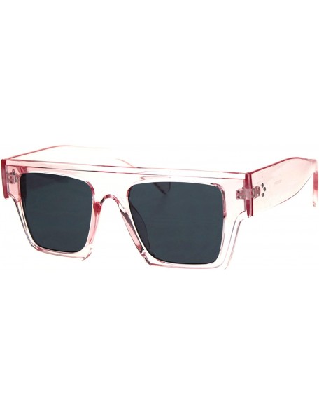 Square Womens Flat Top Square Frame Sunglasses Boyfriend Fashion Shades UV 400 - Pink (Black) - CX18NZ00YE5 $12.22