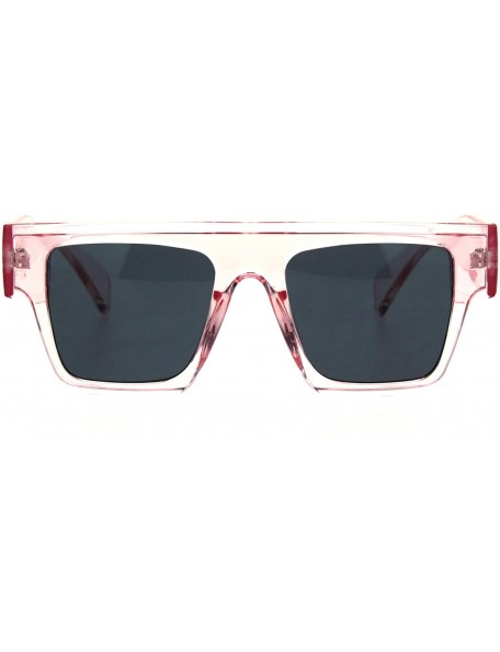 Square Womens Flat Top Square Frame Sunglasses Boyfriend Fashion Shades UV 400 - Pink (Black) - CX18NZ00YE5 $12.22