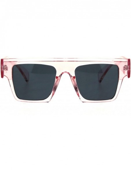 Square Womens Flat Top Square Frame Sunglasses Boyfriend Fashion Shades UV 400 - Pink (Black) - CX18NZ00YE5 $12.22