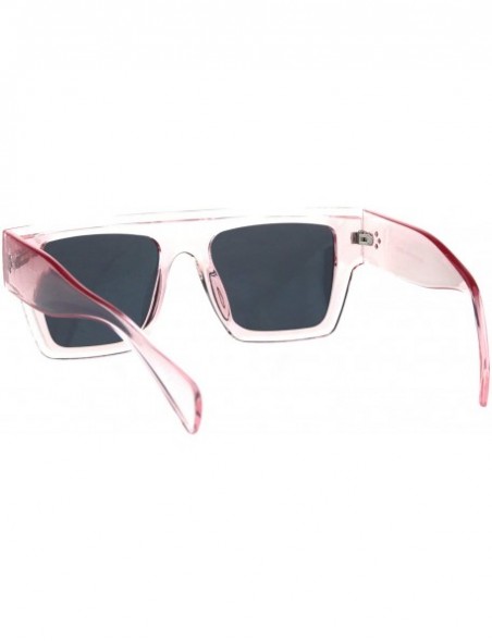 Square Womens Flat Top Square Frame Sunglasses Boyfriend Fashion Shades UV 400 - Pink (Black) - CX18NZ00YE5 $12.22