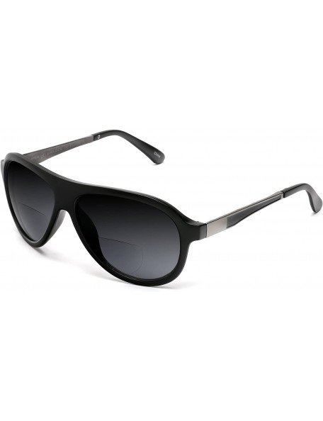 Aviator Bifocal Readers Pilot Military Cool Factor Sun-shade Sunglasses - Black - C6189ANCO6Y $51.03