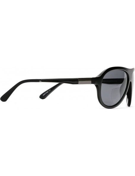 Aviator Bifocal Readers Pilot Military Cool Factor Sun-shade Sunglasses - Black - C6189ANCO6Y $24.64