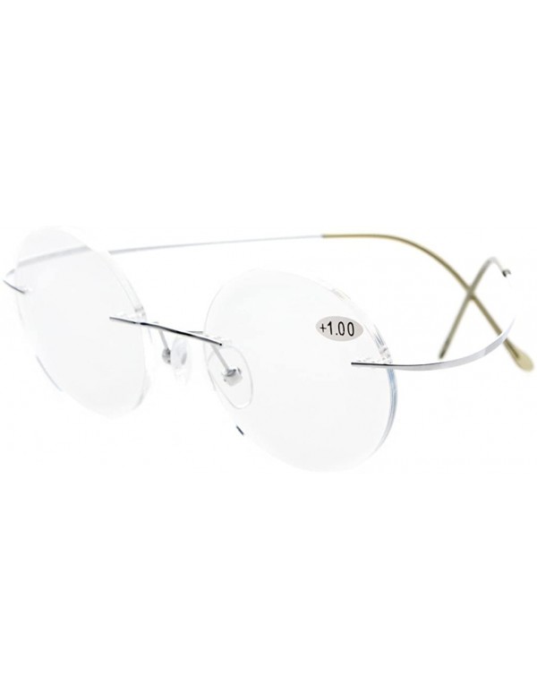 Rimless Titanium Rimless Reading Glasses Readers Men Women - CG1282LI1XX $13.51