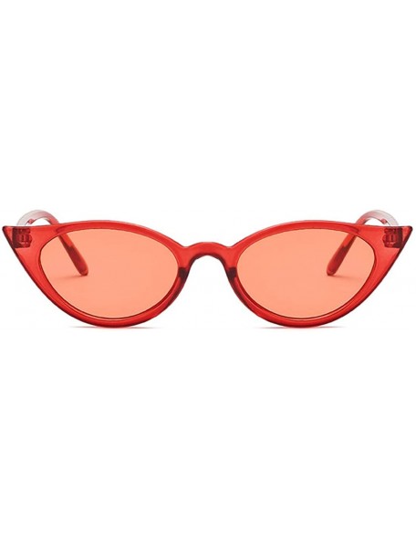 Cat Eye Men and women Cat's eye Fashion Small frame Sunglasses Retro glasses - Red - CN18LL0SAOE $9.35