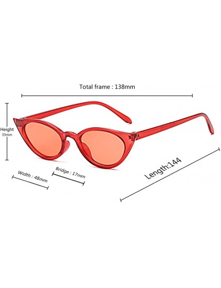 Cat Eye Men and women Cat's eye Fashion Small frame Sunglasses Retro glasses - Red - CN18LL0SAOE $9.35