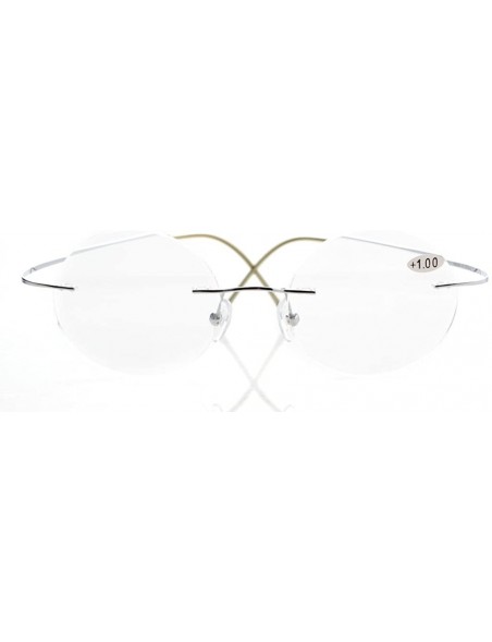 Rimless Titanium Rimless Reading Glasses Readers Men Women - CG1282LI1XX $13.51