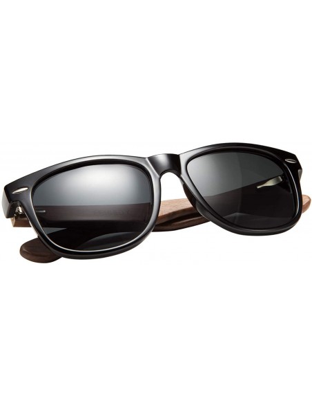 Wayfarer Men Polarized Wood Sunglasses HD UV400 Driving Fishing Golf Sunglasses B2448 - Walnut Wood - CH18SQ7KNL2 $16.78