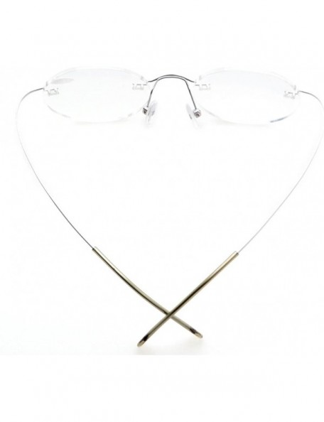 Rimless Titanium Rimless Reading Glasses Readers Men Women - CG1282LI1XX $13.51