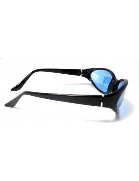 Oval Black Fashion Sunglasses with Blue Lens - CT11VJ7RDYV $9.31