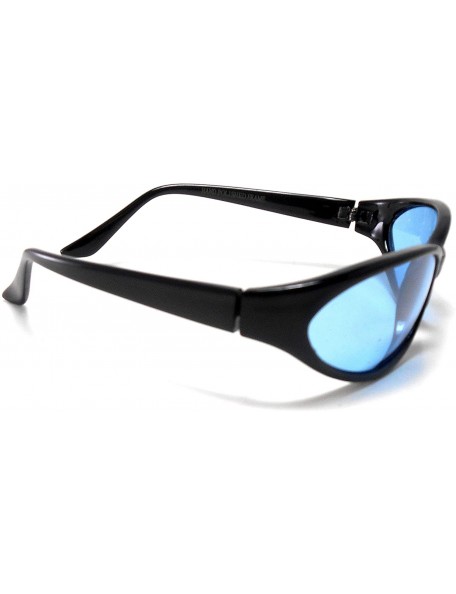 Oval Black Fashion Sunglasses with Blue Lens - CT11VJ7RDYV $9.31