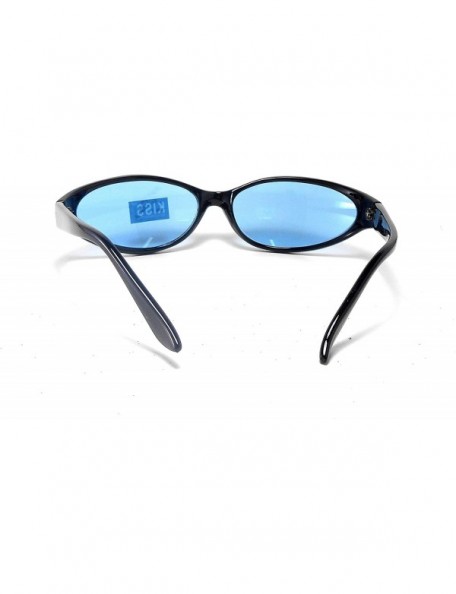 Oval Black Fashion Sunglasses with Blue Lens - CT11VJ7RDYV $9.31