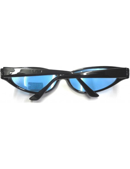 Oval Black Fashion Sunglasses with Blue Lens - CT11VJ7RDYV $9.31