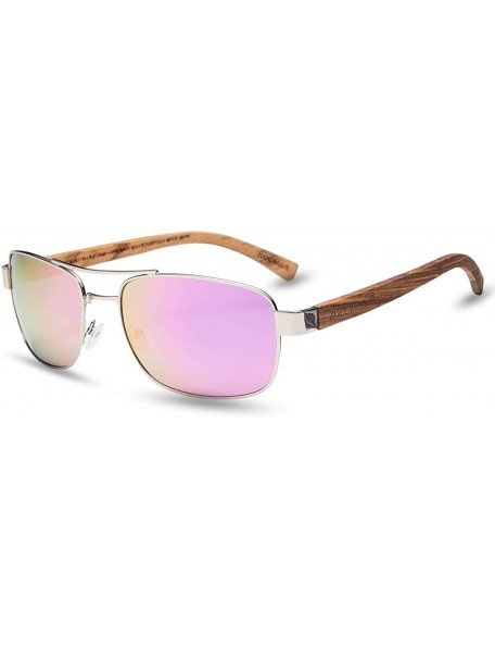 Rectangular Polarized Sunglasses Driving sunglasses Rectangular - Pink - CR18ZO2YYID $22.65