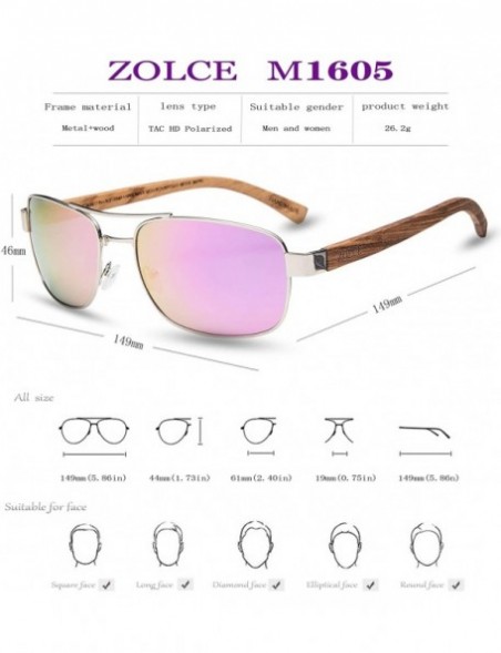 Rectangular Polarized Sunglasses Driving sunglasses Rectangular - Pink - CR18ZO2YYID $22.65