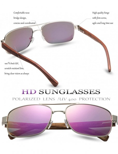 Rectangular Polarized Sunglasses Driving sunglasses Rectangular - Pink - CR18ZO2YYID $22.65