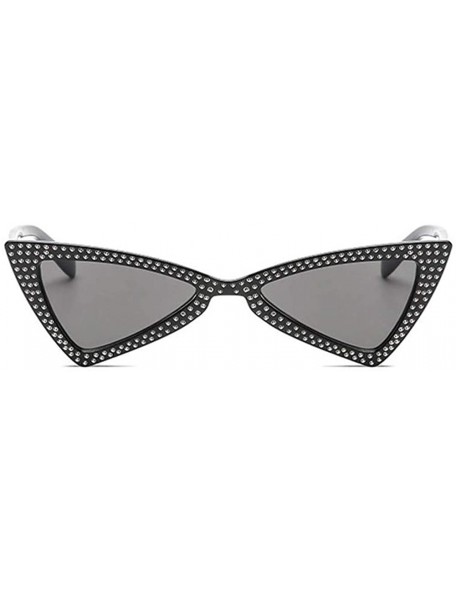 Butterfly Triangle Sunglasses Women Sunshade Rhinestone Butterfly Frame Cat Eye Sun Glasses Female Black Eyewear UV400 - CI19...