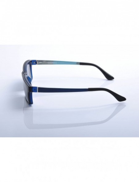 Rectangular Optical Eyeglasses Frames With Magnetic Polarized Sunglasses Clips - C050 - CF12IMP9K9N $19.81