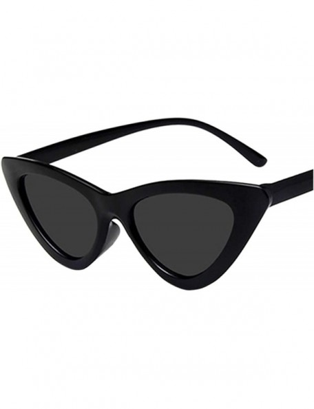 Wrap Retro Vintage Cateye Sunglasses for Women Plastic Frame Mirrored Lens Square Shade Eyewear Sun Glasses Goggles - CC18UL3...