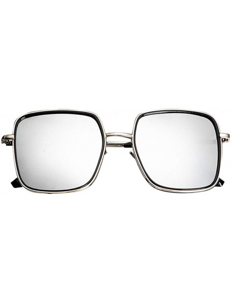 Rectangular Sunglasses Lightweight Oversized Reflective - Silver - CD18U93T4XT $14.73