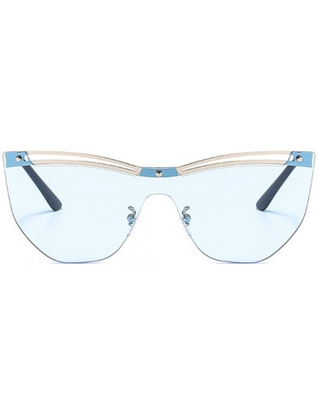Oversized One Lens Hollow Rimless Luxury Sunglasses Men Women 2020 Fashion Oversized Gradient Sun Glasses Female UV400 - CK19...