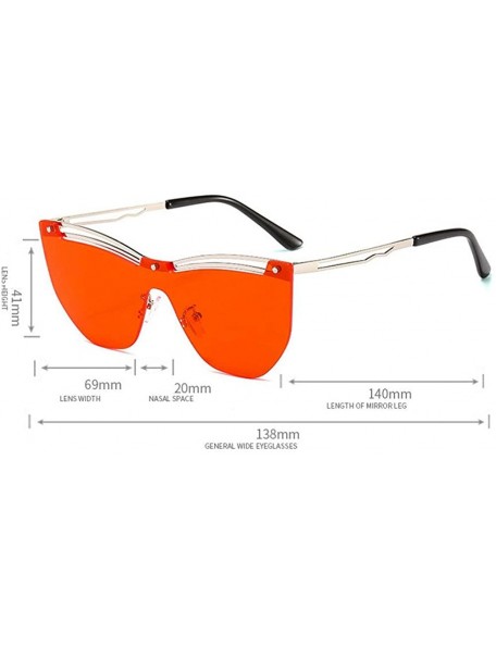 Oversized One Lens Hollow Rimless Luxury Sunglasses Men Women 2020 Fashion Oversized Gradient Sun Glasses Female UV400 - CK19...