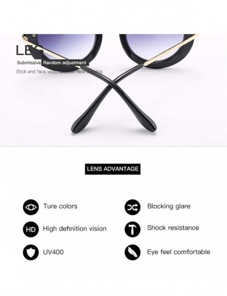 Round Large Circular Round frame Sunglasses trend Sun glasses for Stylish Women UV400 5710 - Blue - CG18AGHGOE0 $8.30