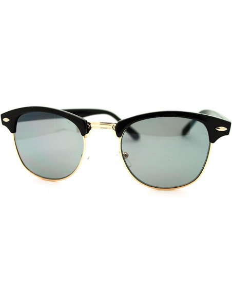 Round Truly Vintage Sunglasses Round Horn Rim Designer Fashion Shades - Black - CZ11F0MRL2F $10.25