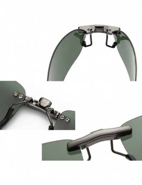 Rectangular Fashion Clip-on Flip-up Polarized Driving Fishing Rectangular Sunglasses - C1 - C118QWIYGZ9 $11.13
