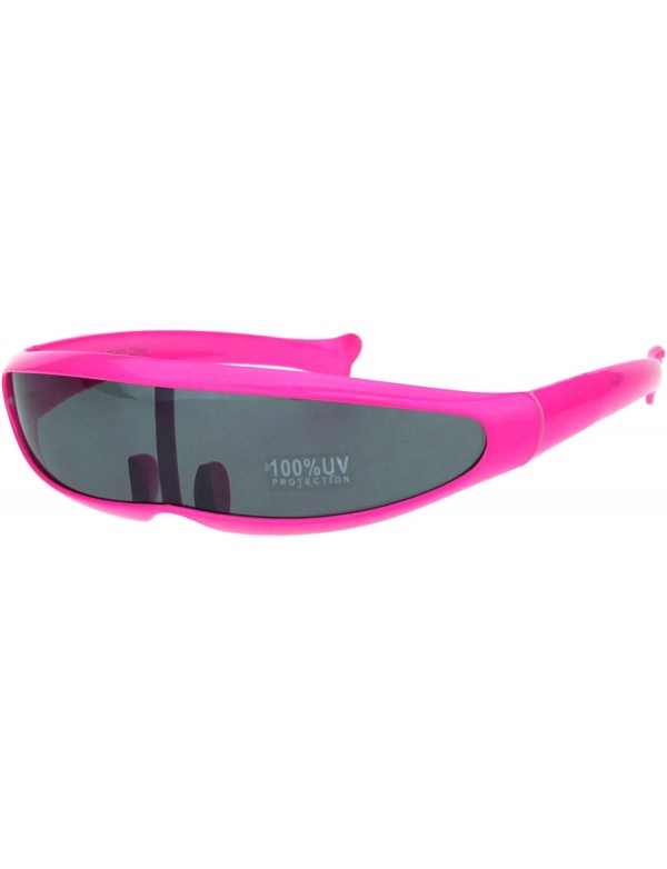 Shield Cyclops Robot Costume Sunglasses Party Rave Futuristic Shades UV 400 - Pink - CO18HAG260S $12.80