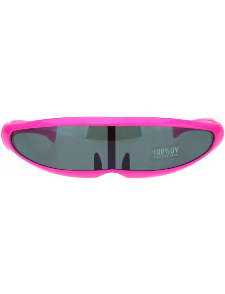 Shield Cyclops Robot Costume Sunglasses Party Rave Futuristic Shades UV 400 - Pink - CO18HAG260S $12.80