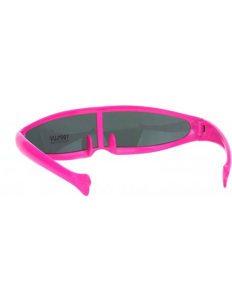 Shield Cyclops Robot Costume Sunglasses Party Rave Futuristic Shades UV 400 - Pink - CO18HAG260S $12.80