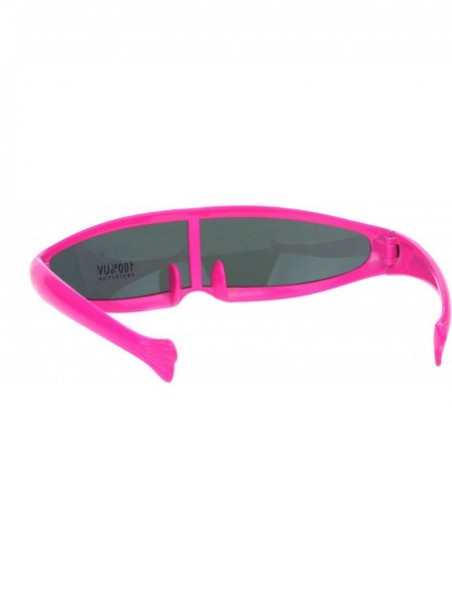 Shield Cyclops Robot Costume Sunglasses Party Rave Futuristic Shades UV 400 - Pink - CO18HAG260S $12.80