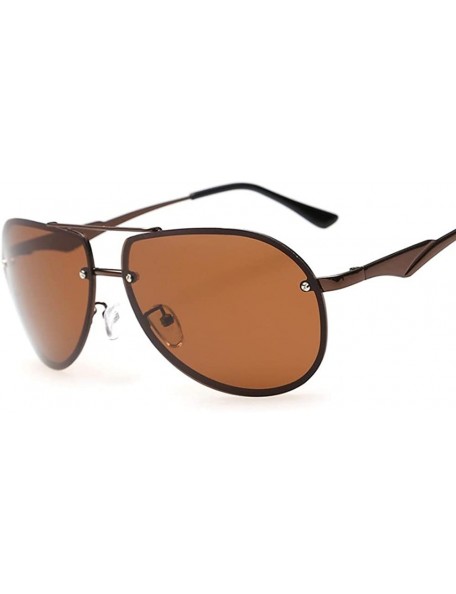 Aviator Polarized aviator sunglasses - Brown - CW12JTDI6I3 $25.82