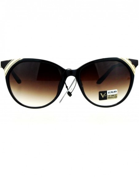 Cat Eye Womens Cat Eye Horn Rim Luxury Designer Fashion Sunglasses - Black Brown Brown - CT12HVJRTPX $12.05