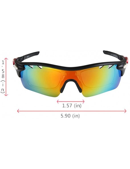 Sport 5 Lens Combo Cycling Bike Sports Color Sun Glasses - 4 Choose - Black&redii - CW12HF4OB0P $14.70