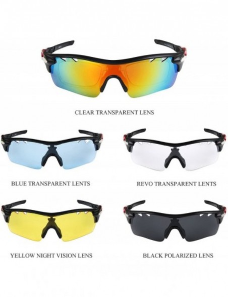 Sport 5 Lens Combo Cycling Bike Sports Color Sun Glasses - 4 Choose - Black&redii - CW12HF4OB0P $14.70