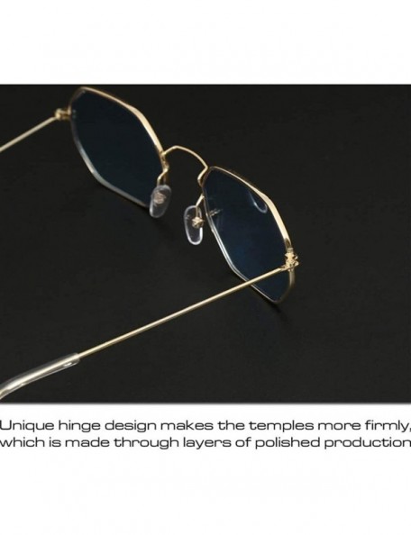Round Vintage Sunglasses Women Classic Metal Frame Eyewear Fashion Mirror Hexagon Sun Glasses For Women - Gold Pink - CR198UR...