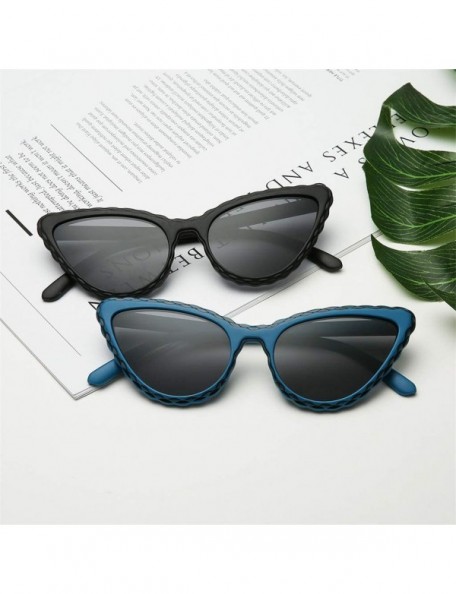 Semi-rimless Retro Vintage Sunglasses For Women Cat Eye Shape Plastic Frame Glasses Outdoor Eyewear Stylish Sun Glasses - A -...