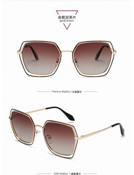 Goggle Retro Sunglasses Female Metal Hollow Polarized Sunglasses New Street Glasses - Style 2 - CQ18UDIKIS7 $18.47