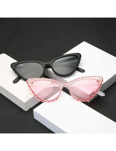 Semi-rimless Retro Vintage Sunglasses For Women Cat Eye Shape Plastic Frame Glasses Outdoor Eyewear Stylish Sun Glasses - A -...