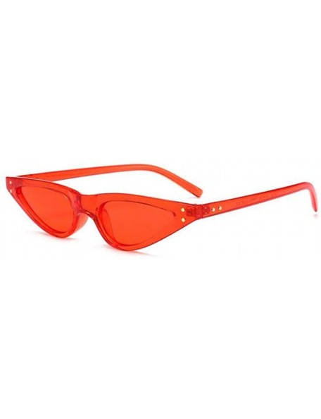 Aviator Unisex Flat Top Eyeglasses Small Triangle Frame Cat Eye Sunglasses Random Color - Red - CO18XDUZ2EK $10.38