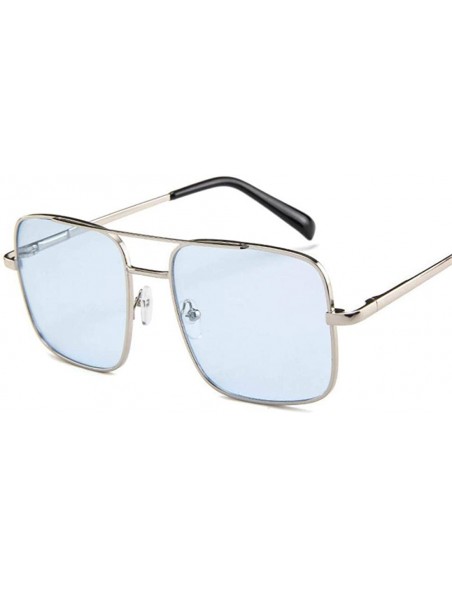 Oversized Ladies Oversized Square Sunglass Women New Big Frame Brand Designer Black - Blue - CD18XDWX8XC $10.18