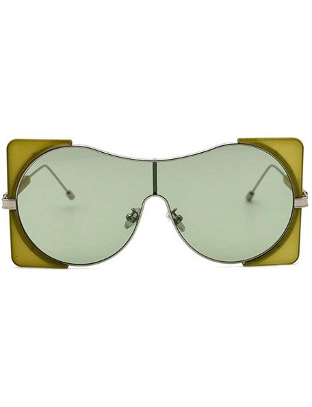 Square New One Piece Lens Women Oversized Square Sun Glasses 2019 Brand Designer Vintage Shades UV400 - Green - CM18Q3IK6U2 $...
