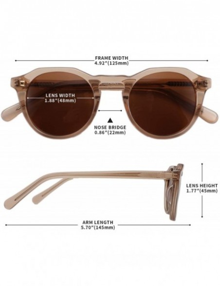 Sport Vintage Round Polarized Sunglasses for Men Women UV400 Protection - C5 Tea Frame Brown Lens - CF19974KYEY $22.99