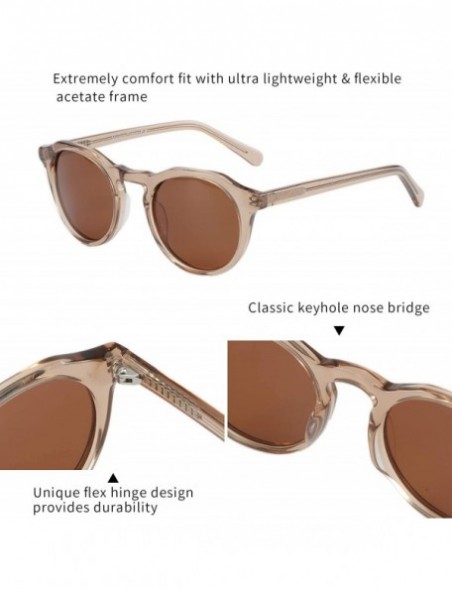 Sport Vintage Round Polarized Sunglasses for Men Women UV400 Protection - C5 Tea Frame Brown Lens - CF19974KYEY $22.99