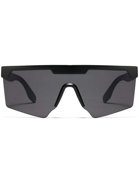 Oversized personality big box unisex trend conjoined outdoor riding sunglasses UV400 - Sand Black - CM18Z46EMC9 $12.18